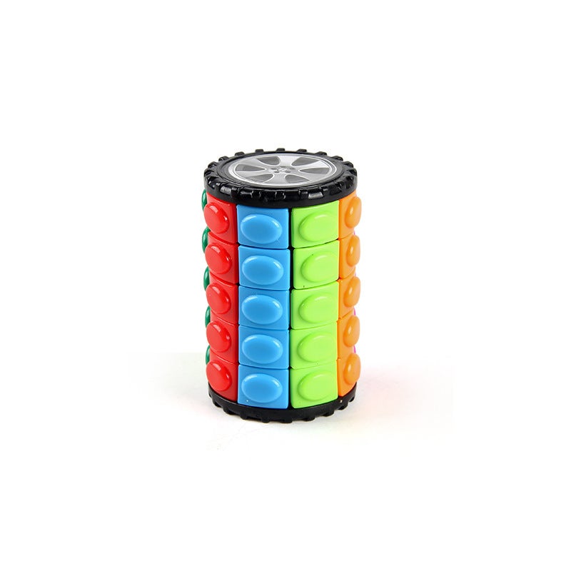 Creative Intelligence Decompression Toy Three-Dimensional Magic Tower Color Corn Rubik'S Cube Three-, Four-And Five-Step Cylindrical Rotating Rubik'S Cube - Image 1